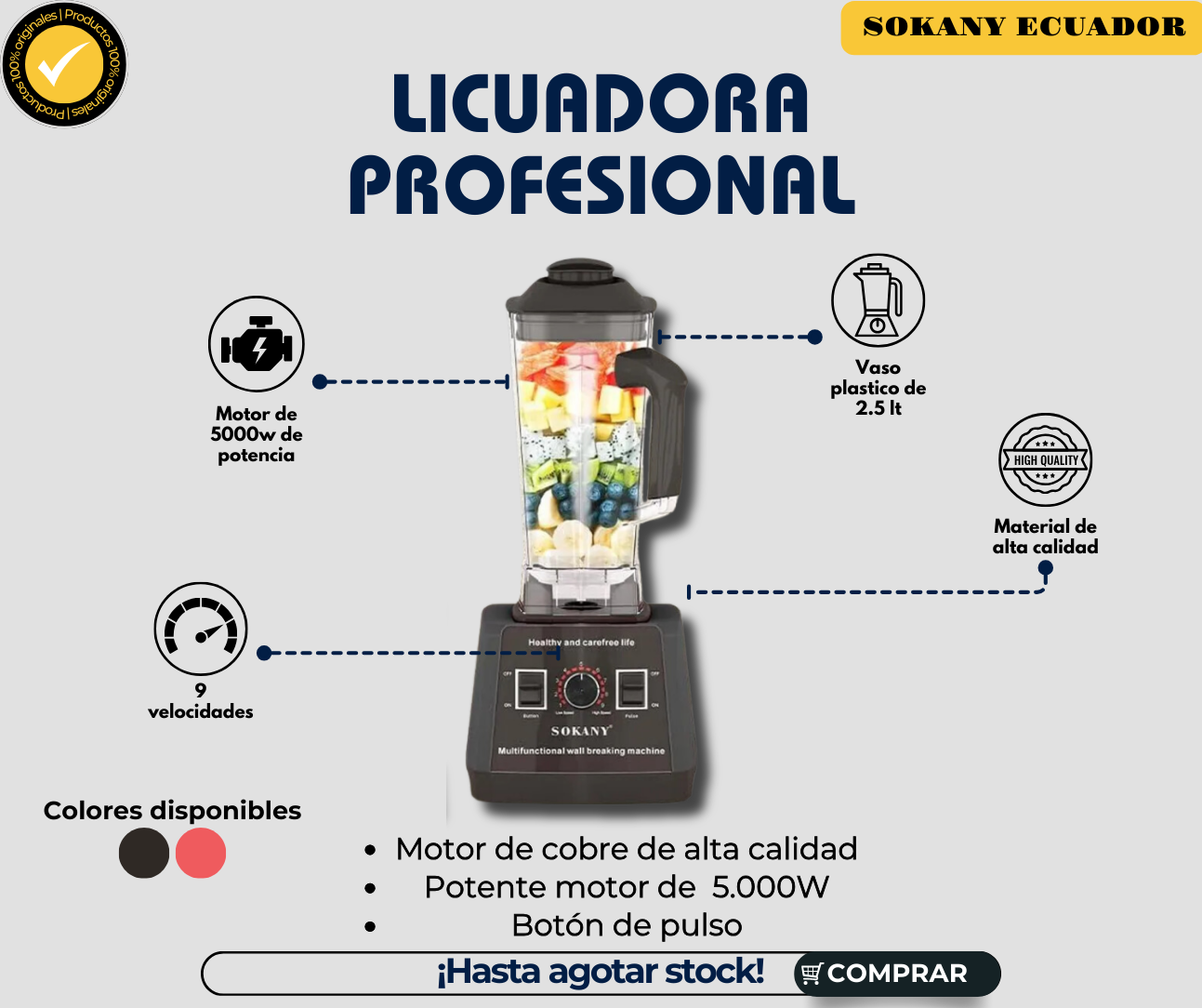 Licuadora Profesional 2.5L - Sokany_0