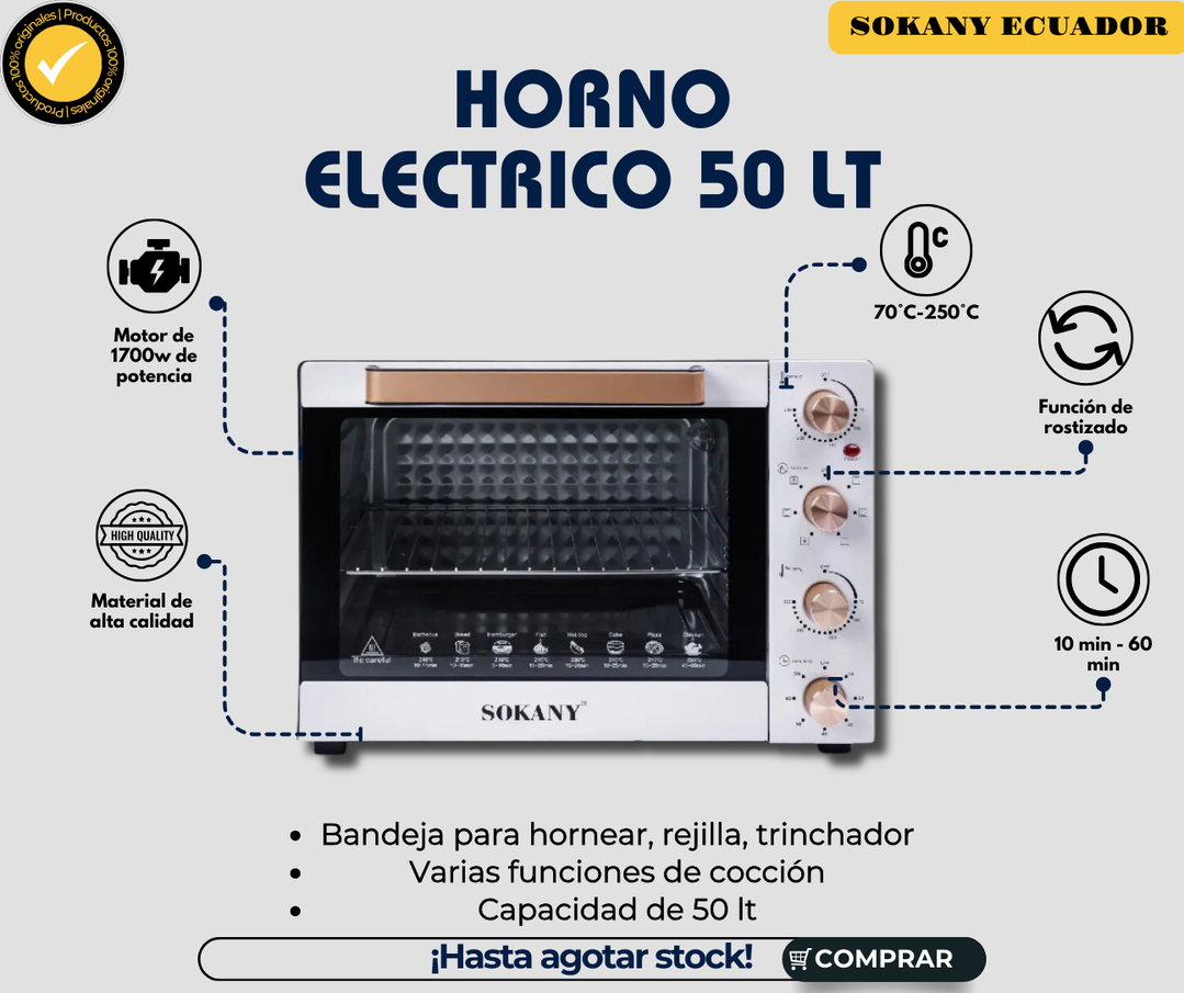 Horno Eléctrico 50L - Sokany