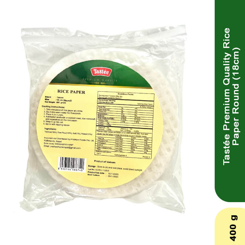 Tastee Premium Quality Rice Paper Round (18cm), 400gm