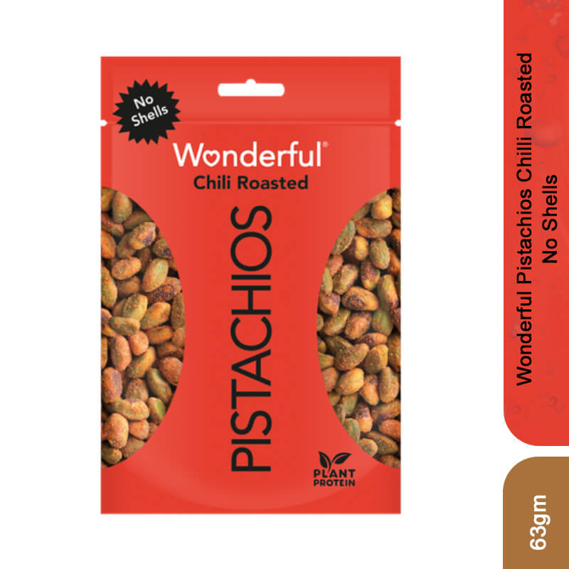 Wonderful Pistachios Chilli Roasted No Shells, 63gm