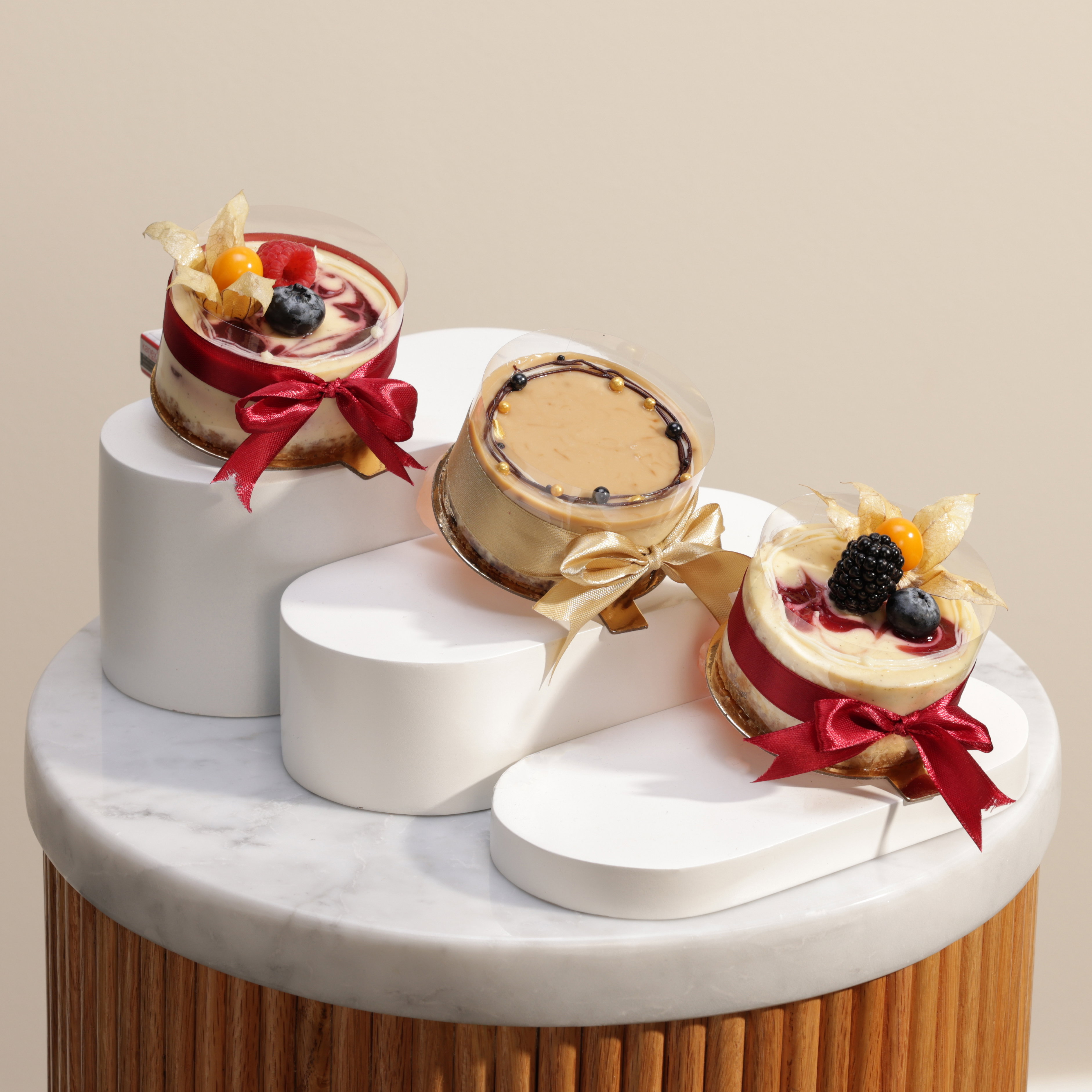 Mix 3" Mini Cheesecake 3 Pcs Cherry, Espresso, Raspberry