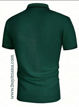 Homme Men Contrast Piping Polo Shirt (Medium & Large)