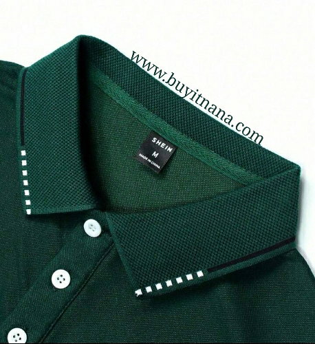 Homme Men Contrast Piping Polo Shirt (Medium & Large)_1