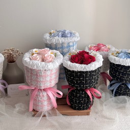 (3R015) 3 Stalk Soap Rose Chanel Bouquet