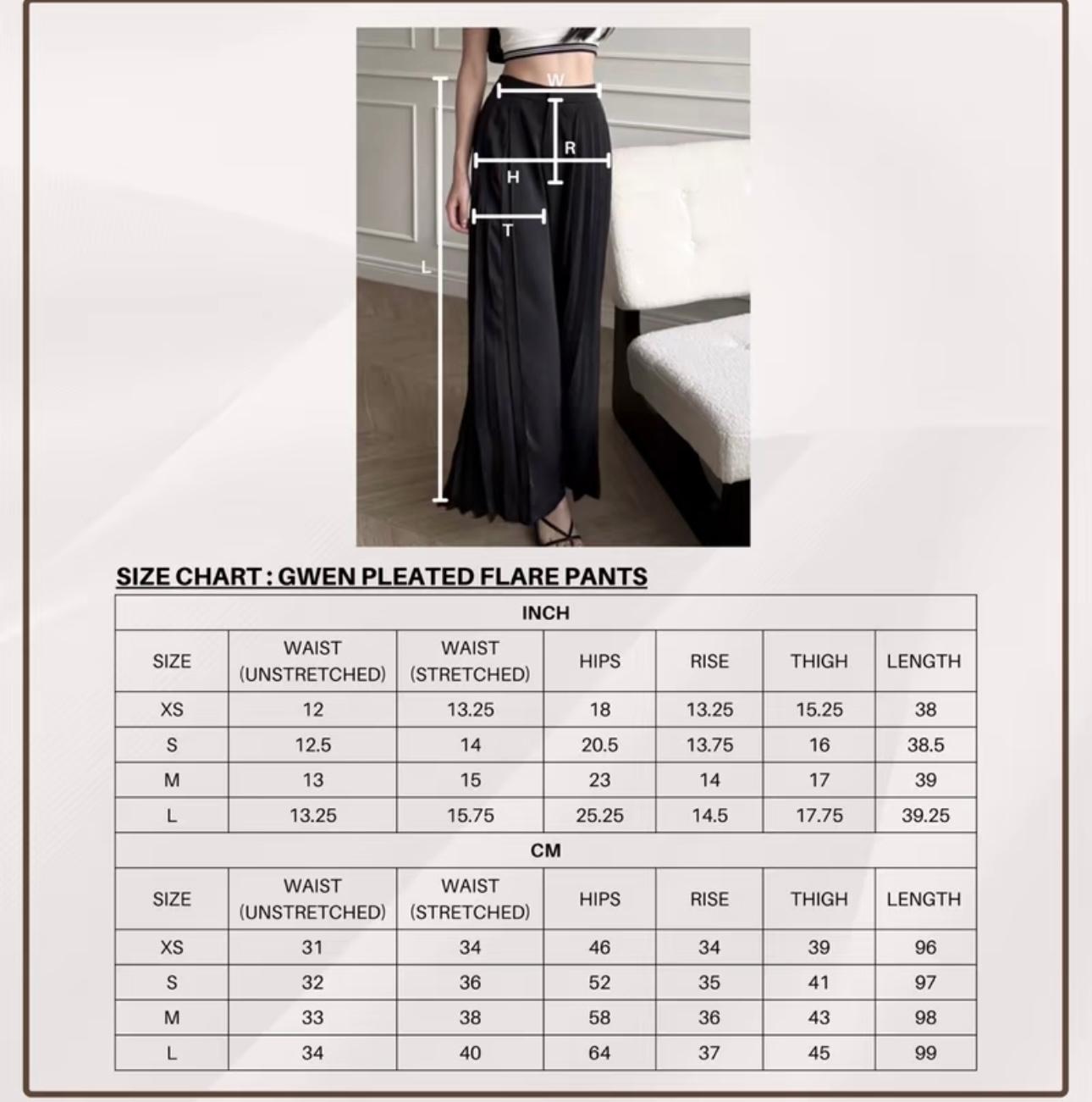 GWEN PLEATED FLARE PANTS (BLACK)