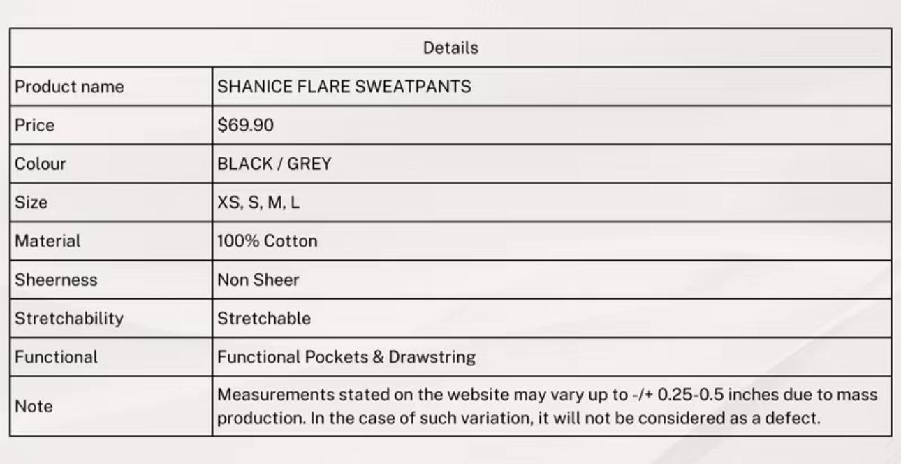 SHANICE FLARE SWEATPANTS (BLACK)