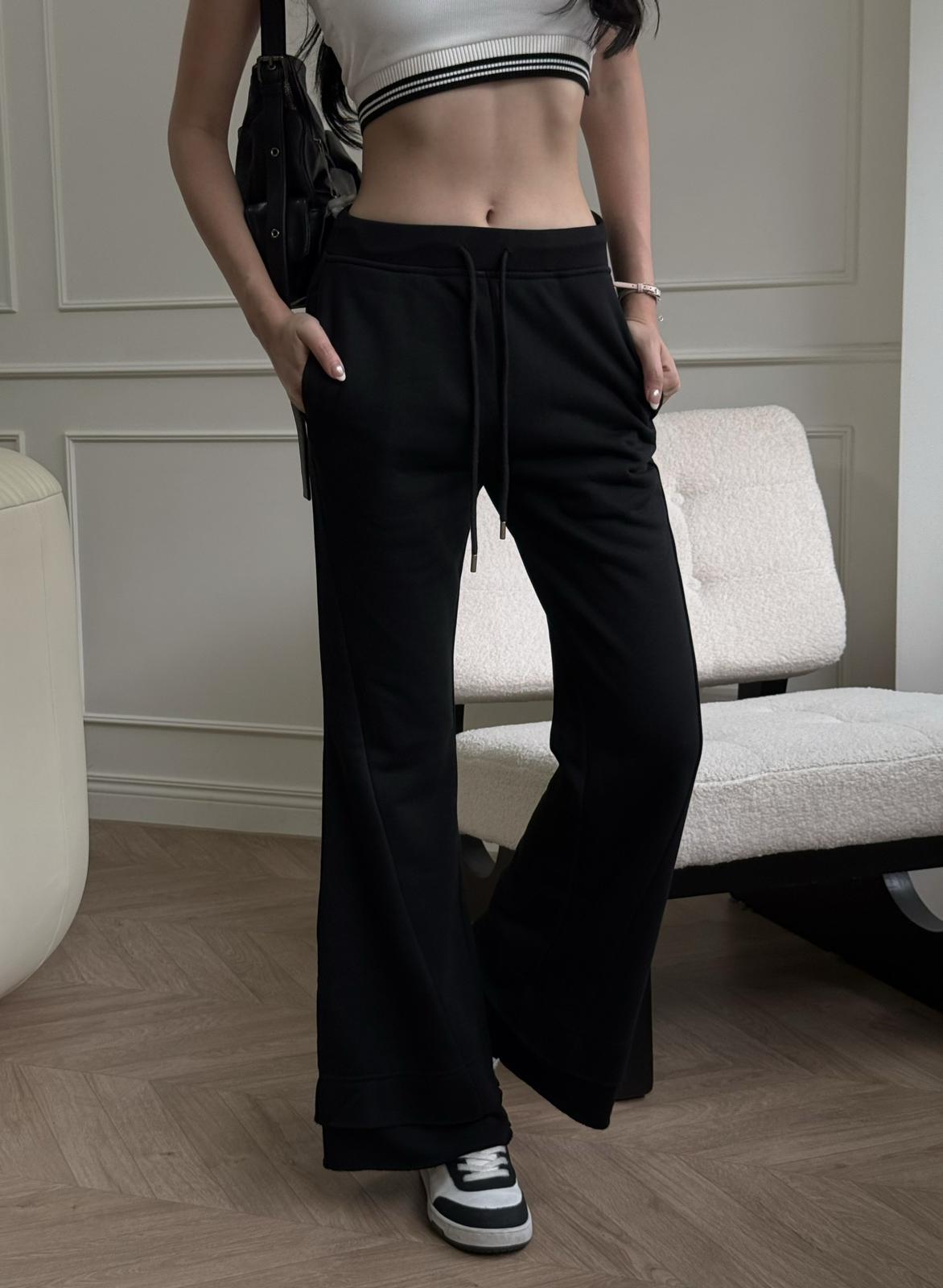SHANICE FLARE SWEATPANTS (BLACK)_1