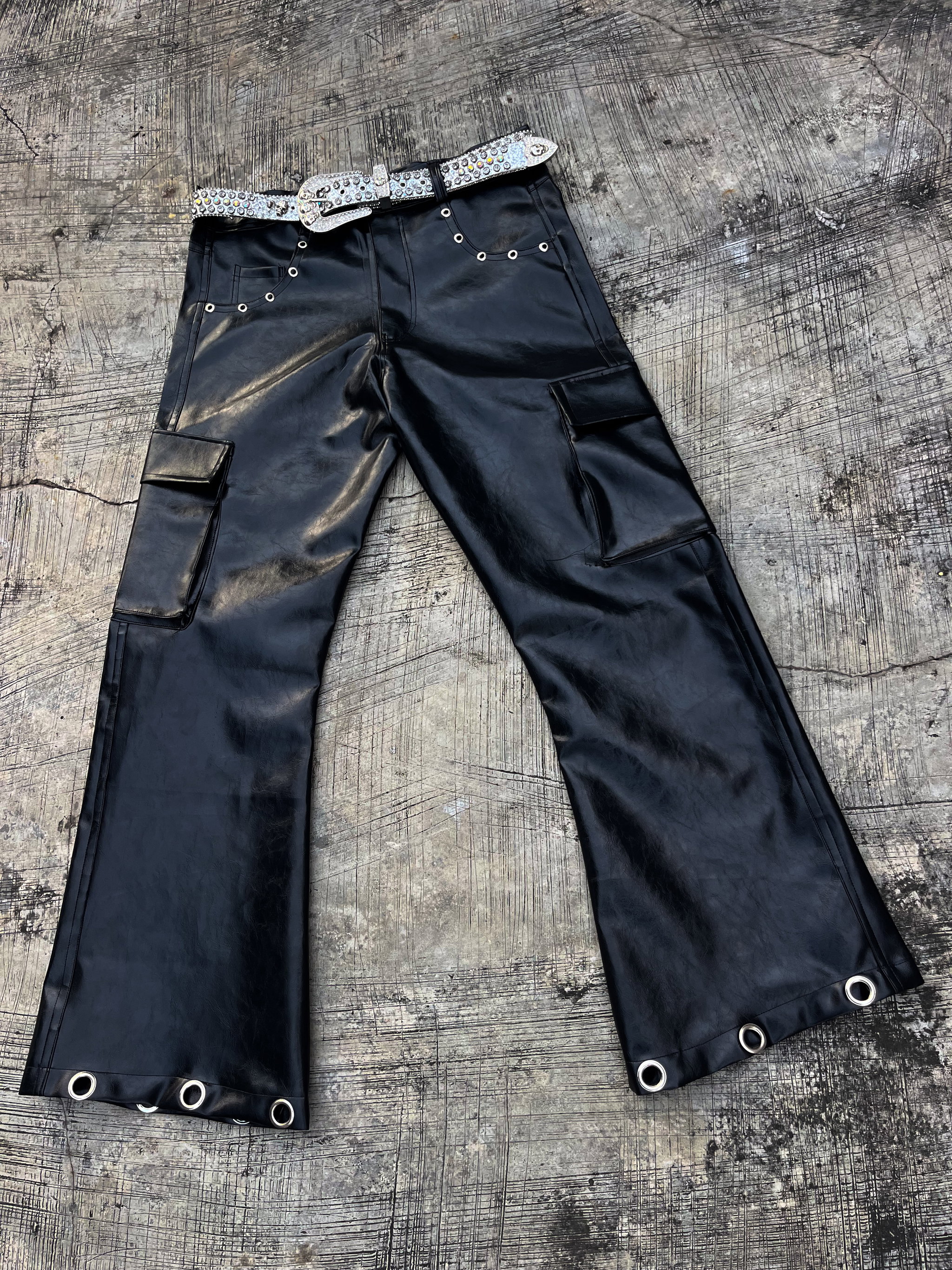 Secret Identity leather combat pants _1