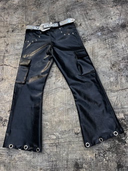 Secret Identity leather combat pants 