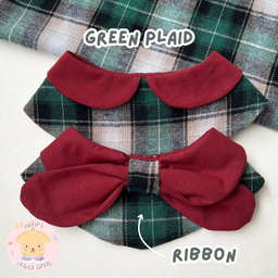 Green Plaid Ribbon Collar (Premium)