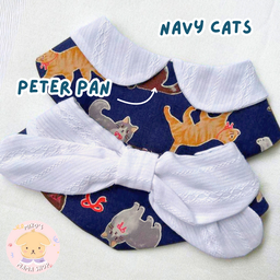 Navy Cats Peter Pan Collar (Premium)