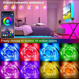 RGB LED Wall Strip Light Smart SMD 5050 Bluetooth Music Sync Flexible Tape Diode Ribbon TV Backlight APP Control