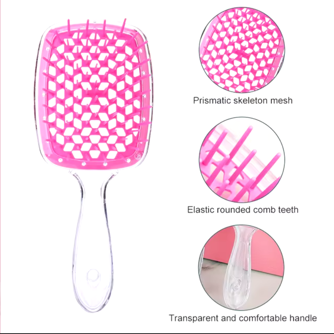 Fluffy Modeling Comb Mesh Comb Hairdressing Hair Smoothing Honeycomb Comb Plastic Massage Comb Dry And Wet Hollow Comb_3