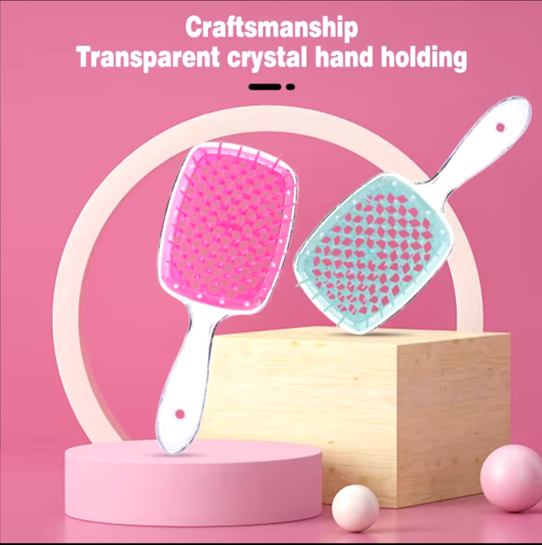 Fluffy Modeling Comb Mesh Comb Hairdressing Hair Smoothing Honeycomb Comb Plastic Massage Comb Dry And Wet Hollow Comb_4