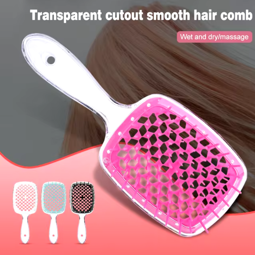 Fluffy Modeling Comb Mesh Comb Hairdressing Hair Smoothing Honeycomb Comb Plastic Massage Comb Dry And Wet Hollow Comb_5