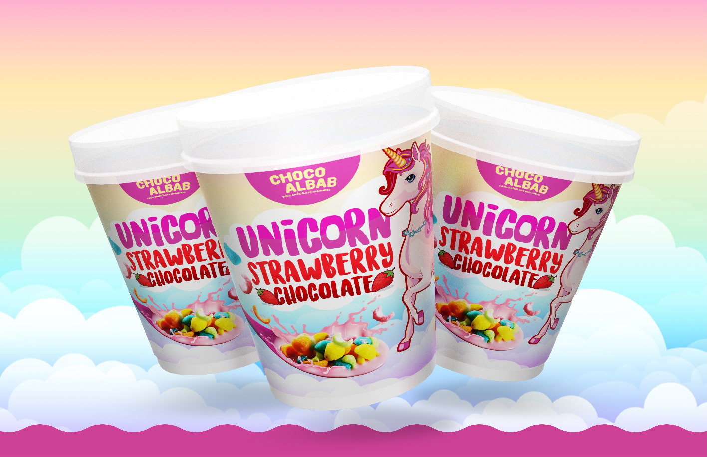 Unicorn strawberry chocolate set (3tub)_0