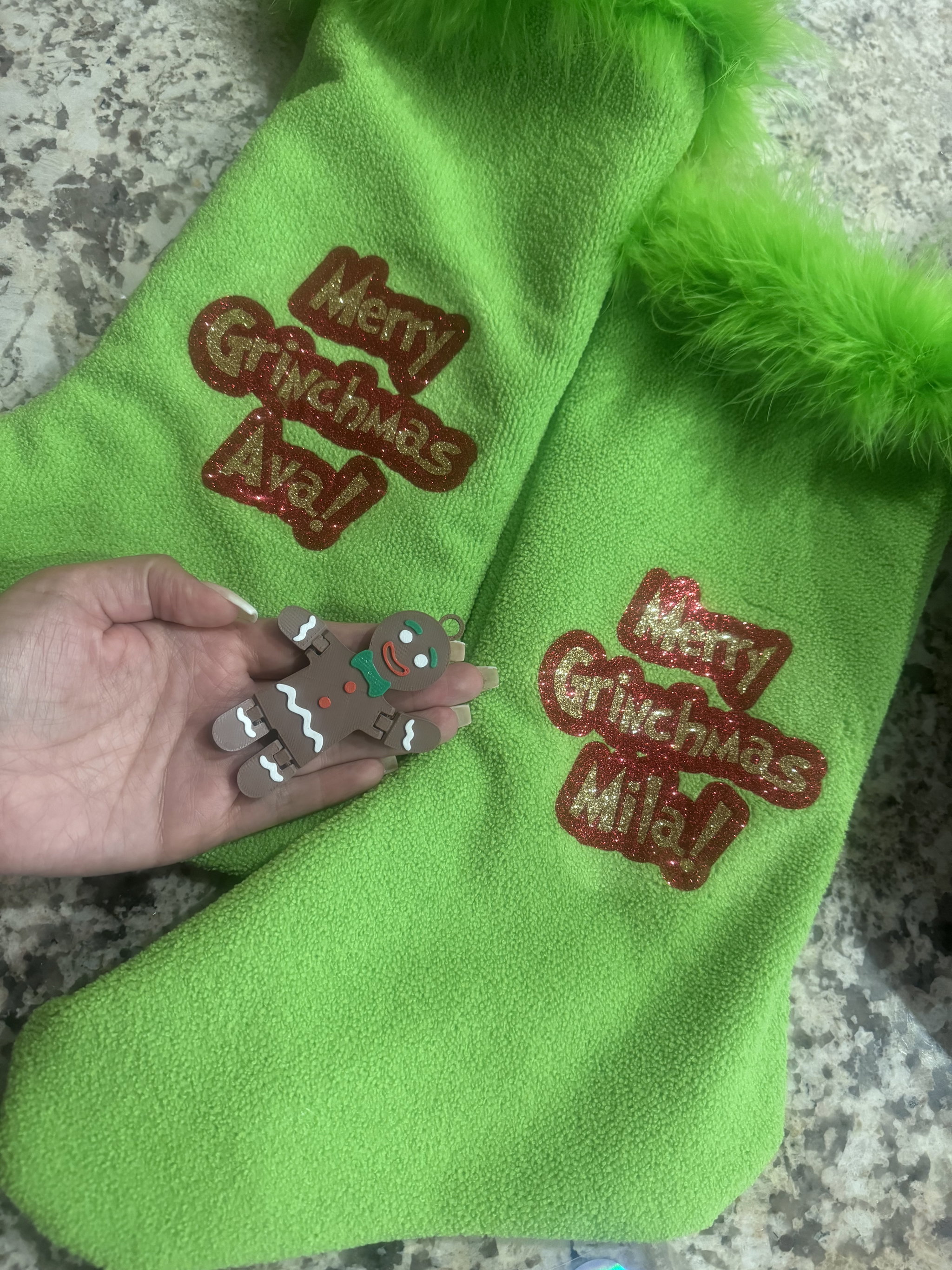 Grinchmas 💚🎄Sock 🧦 + 3D printed Gingerbread 🫚 man_1