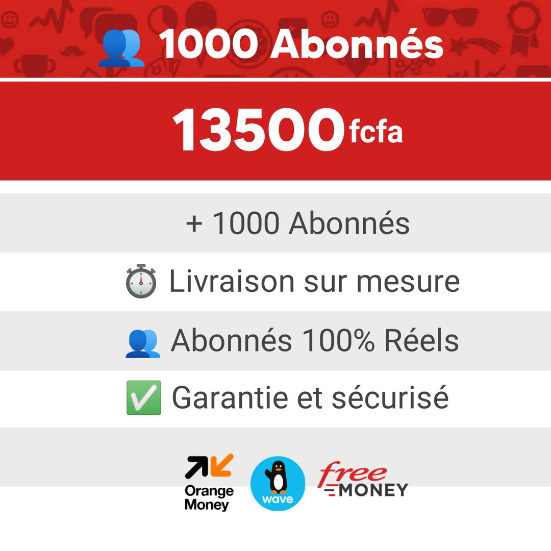 Acheter 1000 abonnés youtube 