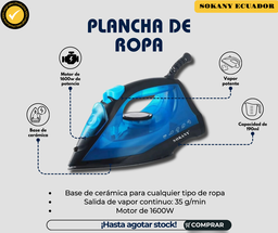 Plancha de Ropa - Sokany