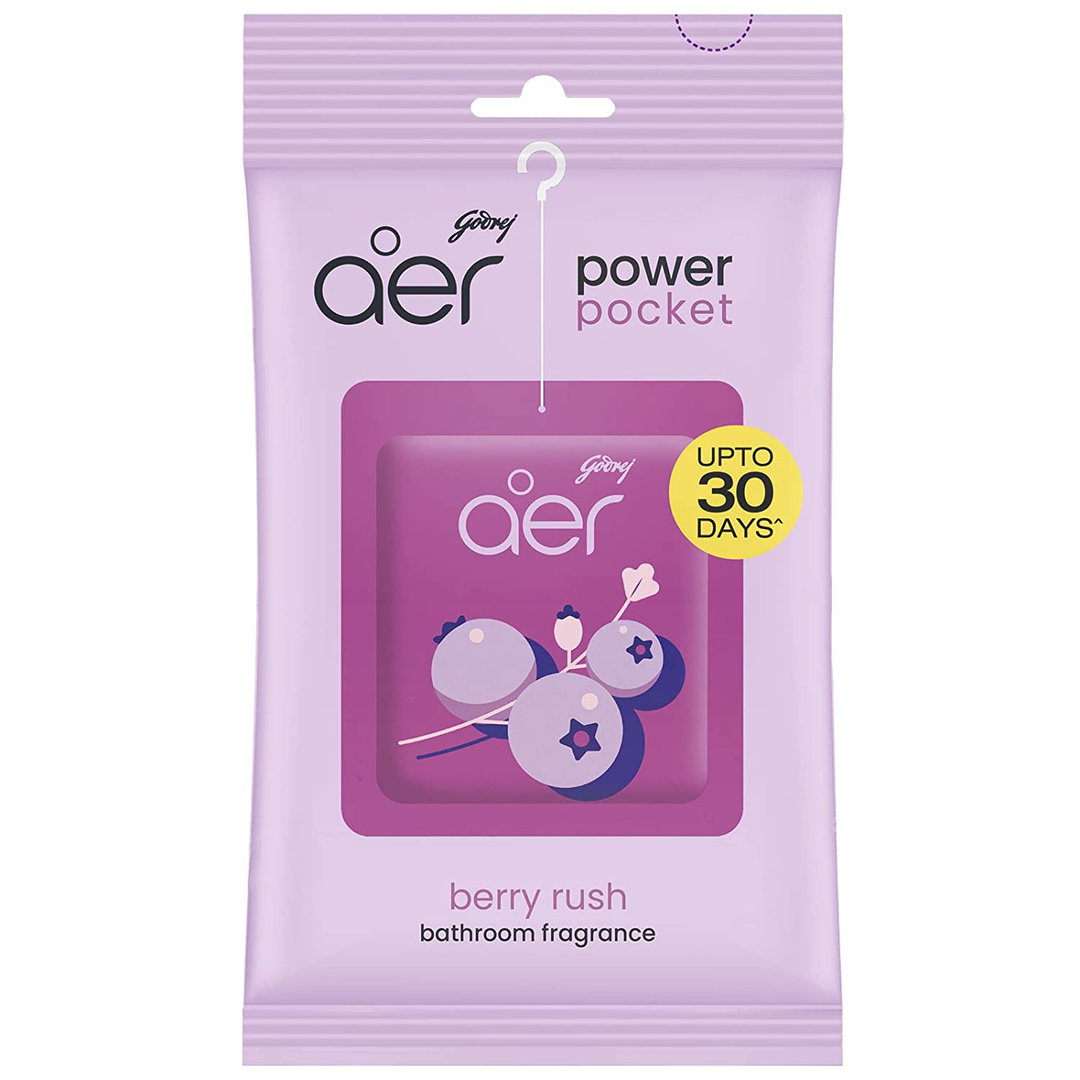 Godrej Aer Power Pocket -Bathroom Fragrance, Berry Rush, 10 g