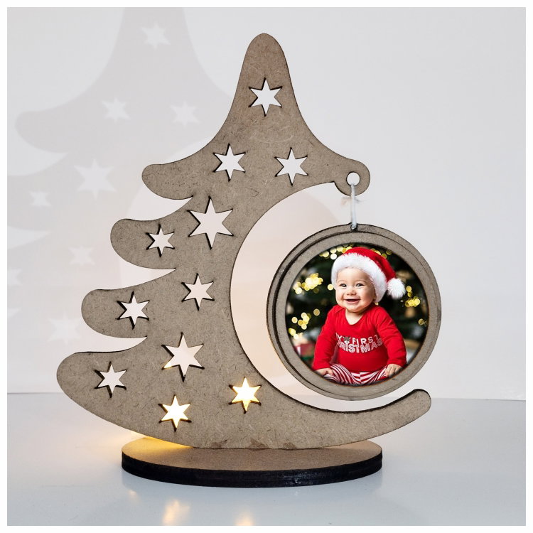 MDFCL-070_Wooden Christmas Tree Photo Hanger(Without Lamp)