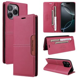 For iPhone 16 Pro Max GQUTROBE G01 RFID Anti-theft Leather Phone Case Red
