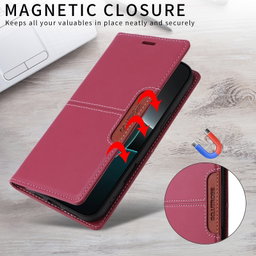 For iPhone 16 Pro Max GQUTROBE G01 RFID Anti-theft Leather Phone Case Red