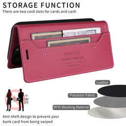 For iPhone 16 Pro Max GQUTROBE G01 RFID Anti-theft Leather Phone Case Red