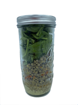 Mediteranean lentil with sun-dried tomatoes in tahini sauce