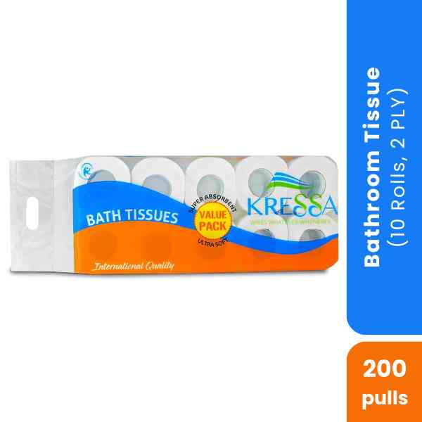 KRESSA Bathroom Tissue 10 Rolls (200 Pulls), 2 Ply (8906132310159)