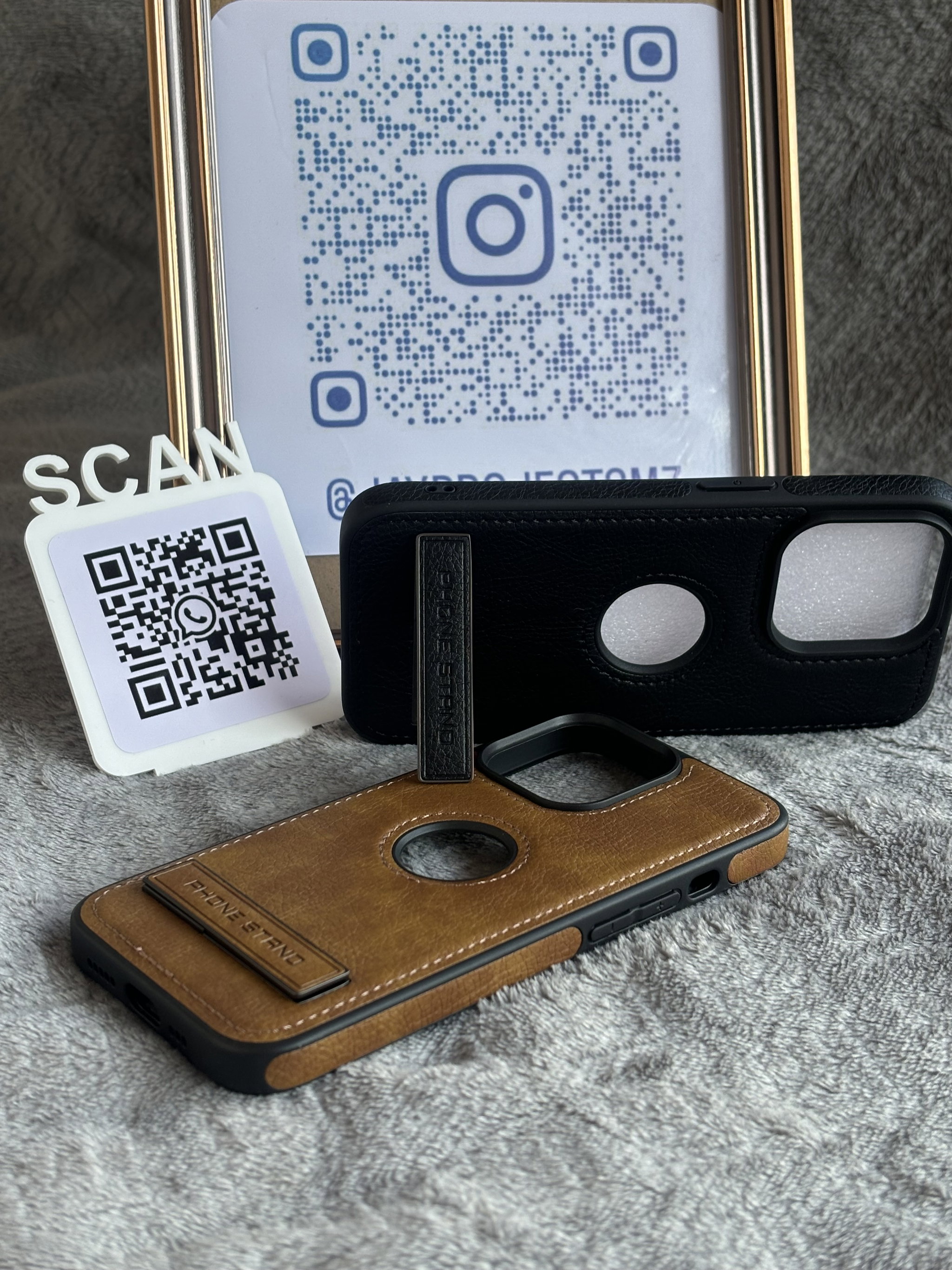 Capa de leather com Stand_0