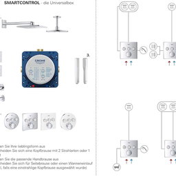 GROHE Grohtherm Smartcontrol Thermostat for Shower or Bath with Two Valves - Concealed Installation
