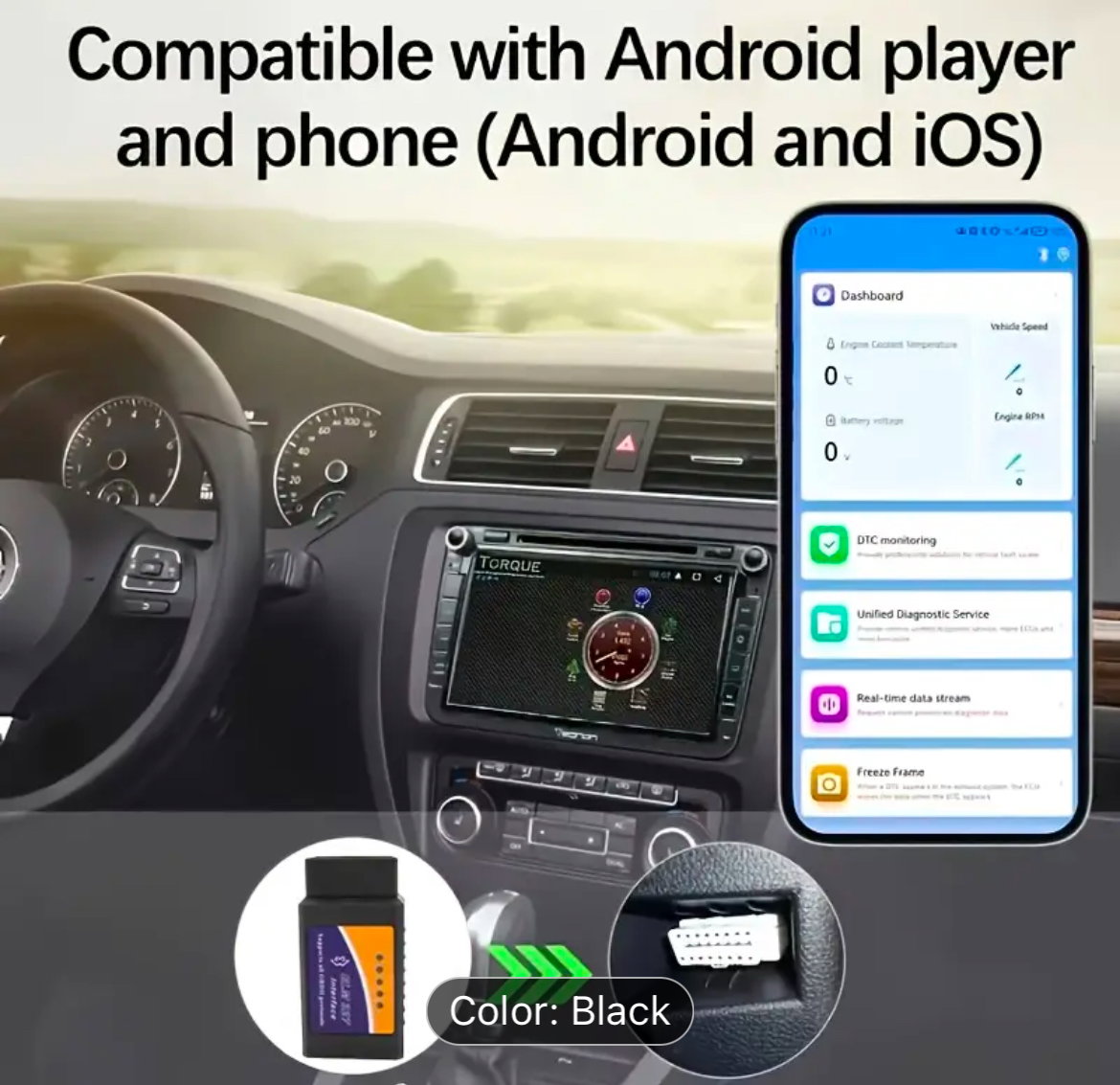 Compact OBD2 Car Diagnostic Scanner - USB Powered, No Battery Required_3