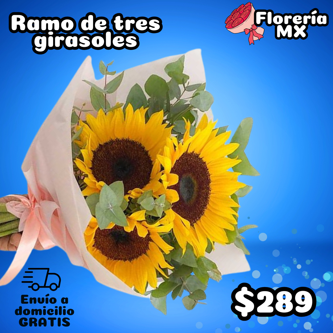RAMO DE 3 GIRASOLES