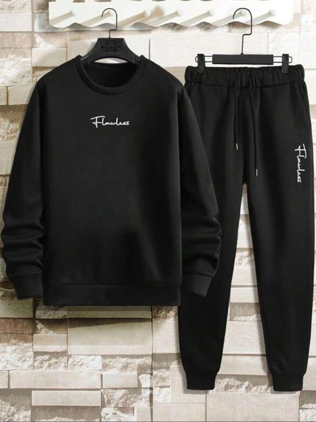 2 PCs Unisex Fit Printed sweatshirt Track Suit _0