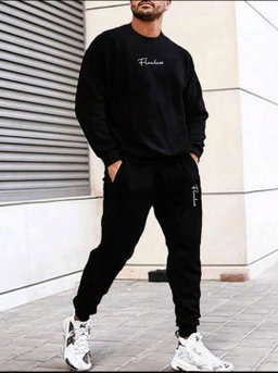 2 PCs Unisex Fit Printed sweatshirt Track Suit 