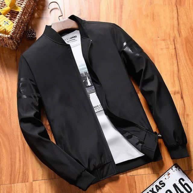 Men's Winter Fleece Plain Bomber Jacket_0