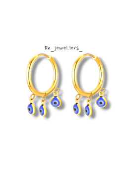 Stainless steel eyes huggie earring