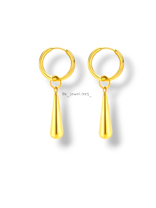 Stainless steel water drop huggie earring