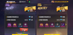 FREE FIRE WEEKLY/MONTHLY 