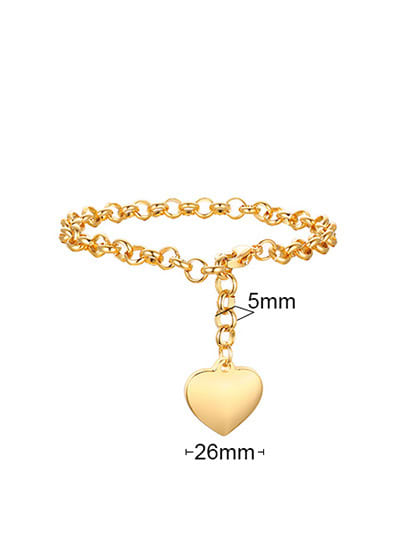 Titanium steel heart vintage link bracelet_1