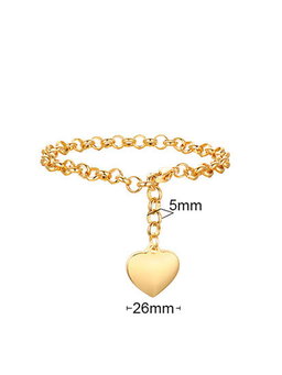 Titanium steel heart vintage link bracelet