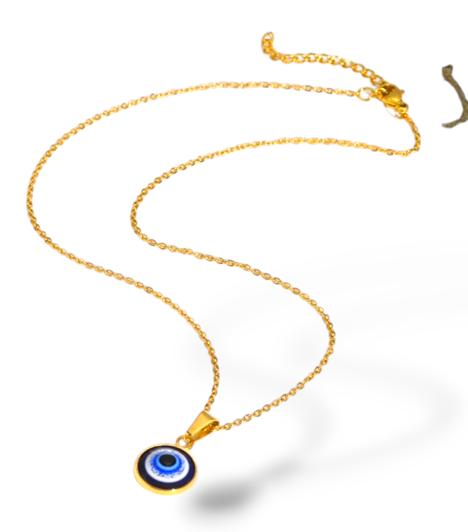 Stainless steel enamel eye pendant
