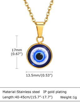 Stainless steel enamel eye pendant