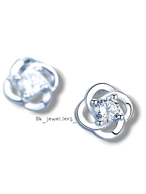 925 sterling silver cubic zirconia white  stud earring_0