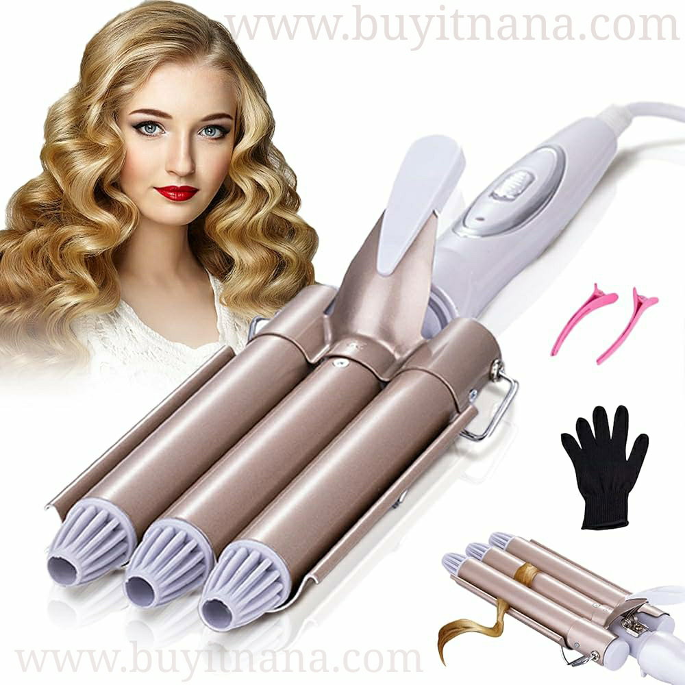 Triple Barrel Waver, Hair Curler For Loose Curls, Crimped Waves, Deep Waves ( AO-50022/PERM BOARD )
