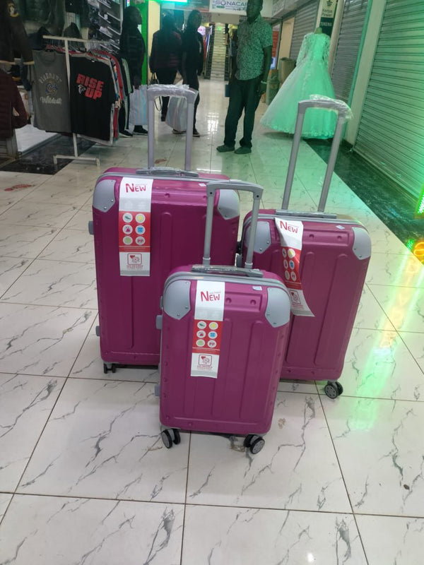 Suitcase 3pc Set (Rubber) - Maroon_1