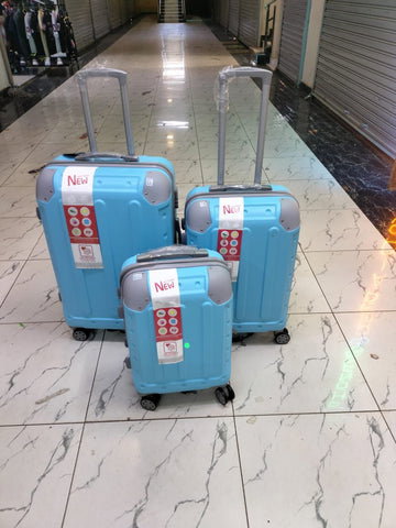Suitcase 3pc Set (Rubber) - Blue_0