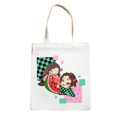 [PRE-ORDER] Tanjiro x Nezuko Totebag (Demon Slayer Edition) - WHITE