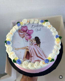 8 inches  1 Layer Buttercream Cake  